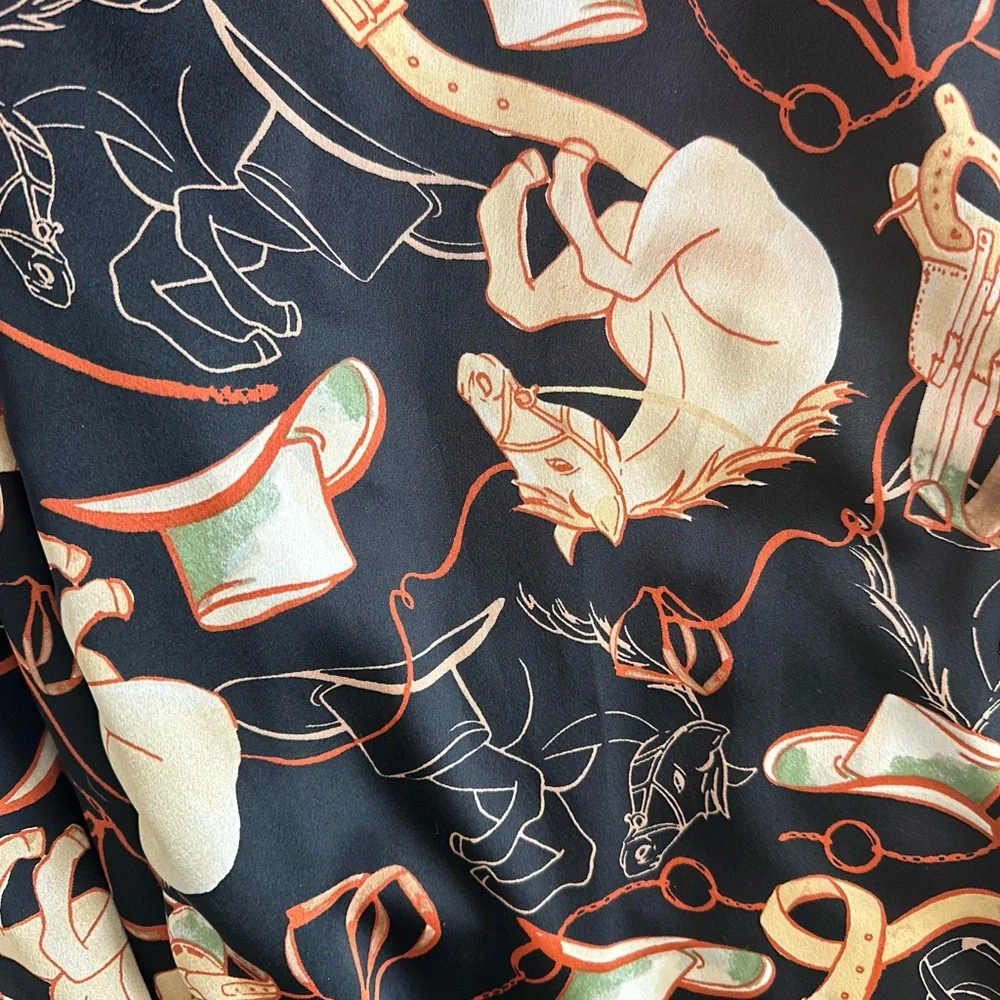 Black and Gold Western Patterned Shirt Dress - NWT - Picture 8 of 8